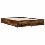 vidaXL Cadre de lit sans matelas chêne fumé 135x190 cm