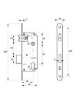 INTELOCK - Serrure encast. Intelock trou cylindre pour poignées connectées  inox  axe45mm  entr'axes85mm  carré8  BR - INTELOCK