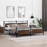 vidaXL Cadre de lit en métal sans matelas chêne marron 200x200 cm