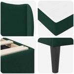 vidaXL Cadre de lit avec tête de lit Vert foncé 120 x 200 cm Velours