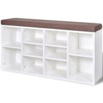 vidaXL Banc de rangement à chaussures 10 compartiments Blanc