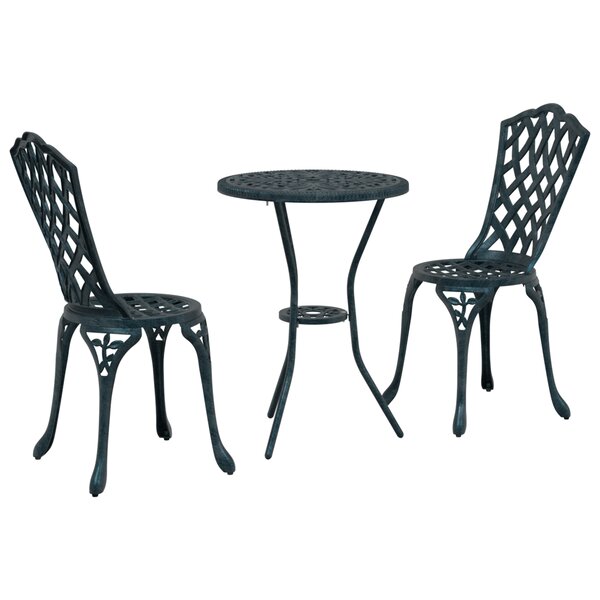 Ensemble Bistro de Jardin en Aluminium Couleur Verte 3 Pièces vidaXL