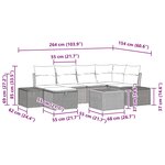 vidaXL Ensemble de canapé de jardin 7 Pièces Beige Poly rotin