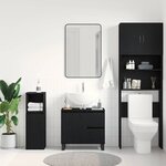 vidaXL Meuble Sous Lavabo Chêne noir 65 x 33 x 60 cm Bois d'ingénierie
