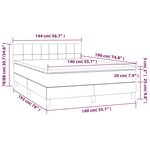 vidaXL Sommier à lattes de lit avec matelas LED Crème 140x190 cm Tissu