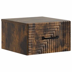 vidaXL Cabinet de chevet mural Chêne fumé 34 5 x 33 x 20 cm