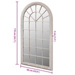 vidaXL Miroir de jardin d'arche rustique 60x116 cm Intérieur/extérieur
