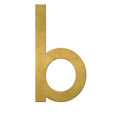 Numéro B- Numéro adhésif pour boîtes aux lettres- Vinyle épais texturé  62 mm  Or Vieilli