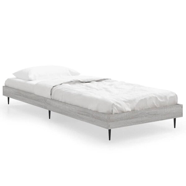 vidaXL Cadre de lit sonoma gris 75x190 cm bois d'ingénierie
