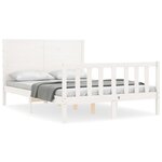 vidaXL Cadre de lit sans matelas blanc bois de pin massif