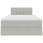 vidaXL Lit avec rangement et LED Gris clair 120 x 200 cm Velours