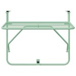 vidaXL Table Suspendue de Balcon Vert menthe 60 x 39 x 65 cm Acier