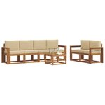 vidaXL Ensemble de canapés d'extérieur 7 pc Naturel et Beige