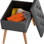 Tectake Banc avec coffre de rangement aspect lin RANYA - gris foncé