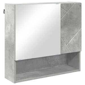 vidaXL Armoire Miroir Gris béton 59 x 17 x 55 cm Bois d'ingénierie