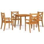 vidaXL Ensemble à manger de jardin 5 Pièces Bois d'acacia solide
