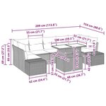 vidaXL Ensemble de canapé de jardin 8 Pièces Noir  Crème 100 x 55 x 73 cm