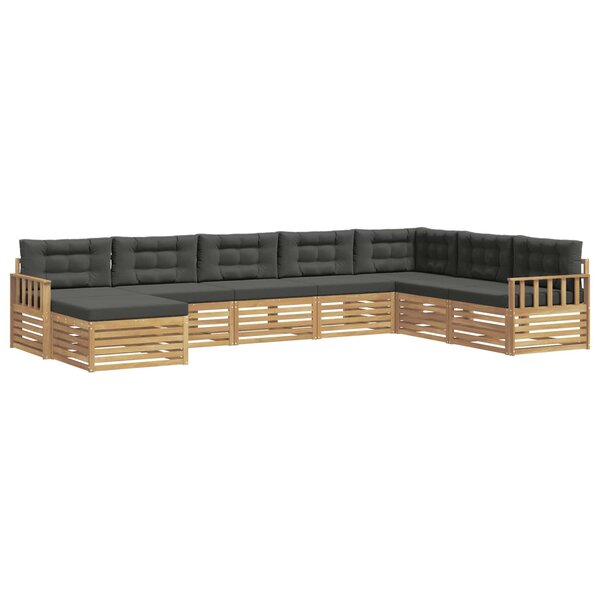 vidaXL Ensemble de canapés d'extérieur 8 pc Blanc et anthracite