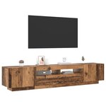 vidaXL Meuble TV avec lumières LED vieux bois bois d'ingénierie