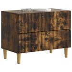 vidaXL Cabinet de chevet avec tiroir Chêne fumé 62 x 34 5 x 48 cm