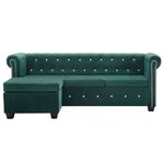 Vidaxl canapé d'angle revêtement en velours 199x142x72 cm vert
