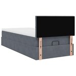 vidaXL Cadre de lit ottoman avec matelas gris foncé 80x200 cm velours