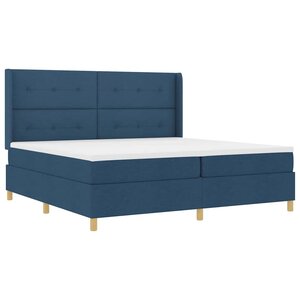 vidaXL Lit à ressorts avec matelas Bleu 140 x 200 cm tissu