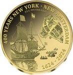 Pièce de monnaie en Or 100 Francs g 0.5 Millésime 2024 NEW YORK AND NEW AMSTERDAM