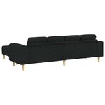 vidaXL Ensemble de Canapés Noir tissu