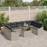 vidaXL Ensemble de canapé de jardin 10 Pièces Gris clair et gris foncé
