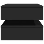vidaXL Table basse avec lumières LED noir 90x50x40 cm