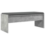 vidaXL Banc d'entrée avec coussin Gris béton 103 x 38 x 40 cm
