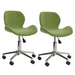 vidaXL Chaises pivotantes à manger lot de 2 Vert clair Velours