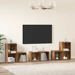 vidaXL Ensemble de meubles TV 6 Pièces Bois Ancien 37 x 35 x 72 cm