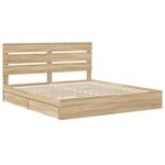 vidaXL Lit de Rangement Chêne Sonoma 180 x 200 cm Bois d'ingénierie