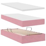 vidaXL Lit de rangement LED avec matelas Rose 180 x 200 cm Velours