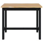 VidaXL Table haute EKAI Noir 112 x 70 x 91 cm Bois de pin massif
