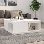 vidaXL Table basse Blanc 100x101x40 5 cm Bois massif de pin