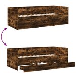 vidaXL Lit de jour avec tiroirs sans matelas chêne fumé 90x190 cm