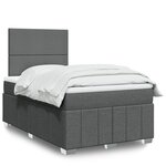 vidaXL Sommier à lattes de lit avec matelas gris foncé 120x190cm tissu