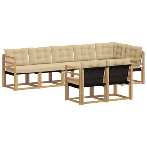 vidaXL Ensemble de canapés d'extérieur 8 pc Blanc et Beige