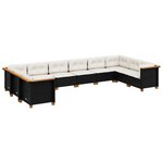 vidaXL Salon de jardin 10 Pièces avec coussins noir résine tressée