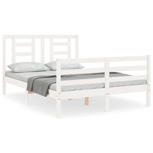 vidaXL Cadre de lit sans matelas blanc 140x190 cm bois massif