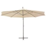 Vidaxl parasol 350 cm poteau en aluminium sable