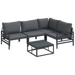 vidaXL Ensemble de canapé de jardin 6 Pièces Anthracite Acier