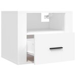 vidaXL Tables de chevet murales 2 Pièces Blanc 50x36x40 cm