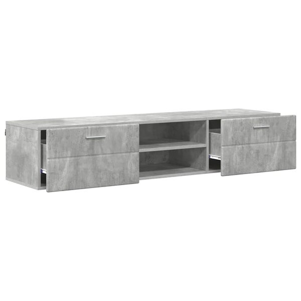 vidaXL Cabinet en Bois Gris béton 150 x 39 x 30 cm Bois d'ingénierie