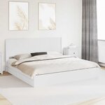 vidaXL Cadre de lit avec rangement et tête de lit Blanc 180 x 200 cm