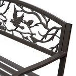 Banc 3 places de jardin terrasse style rural chic 127L x 60l x 85H cm métal époxy anticorrosion brun