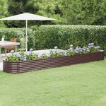vidaXL Lit surélevé de jardin Acier enduit de poudre marron